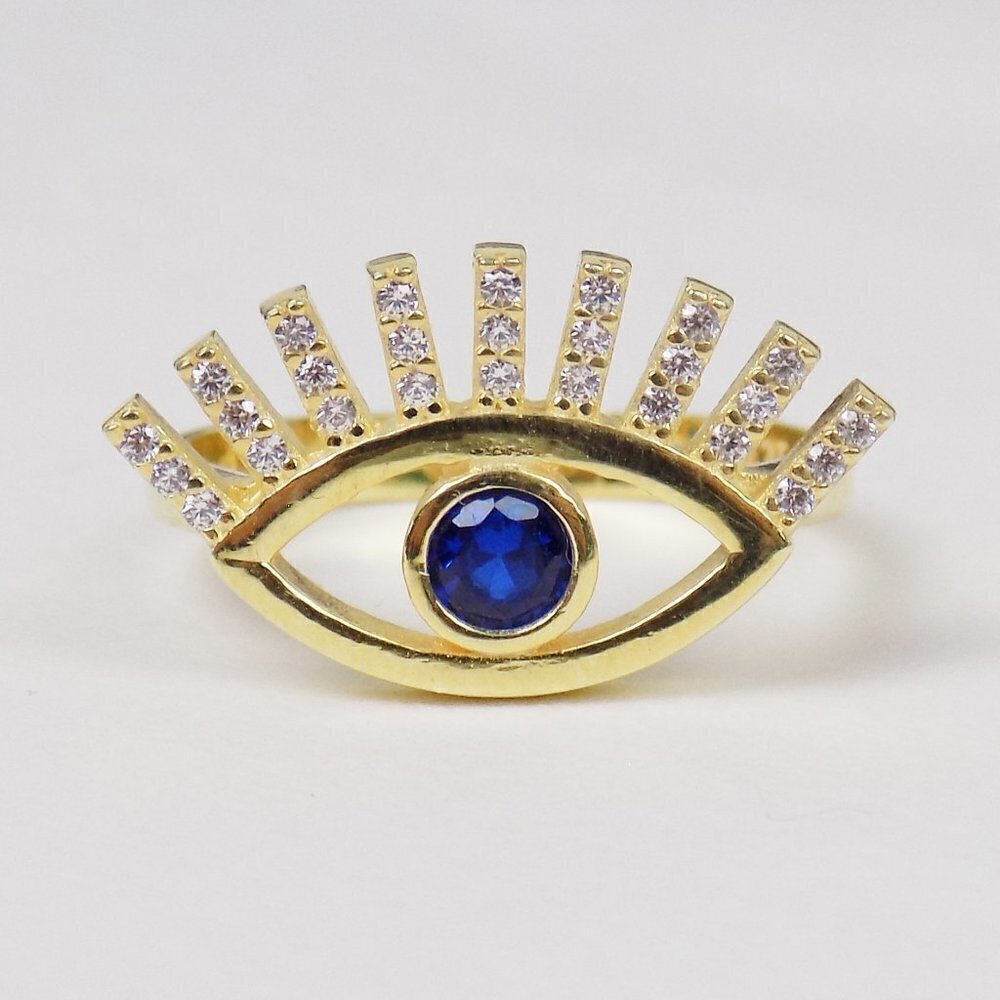 new in box! evil eye ring bling boho protection bohemian trendy statement ring